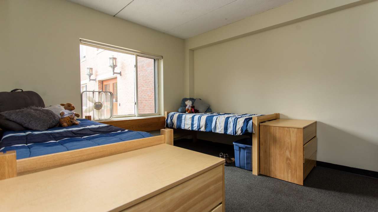 Holloway Hall dorm room, facing corner.