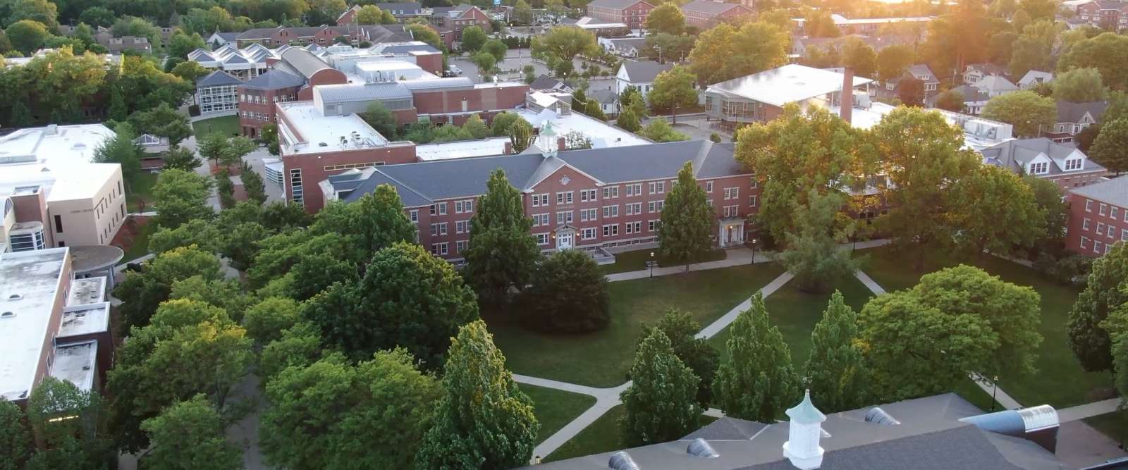 Aerial shot of campus