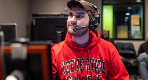 A student working on a TV broadcast