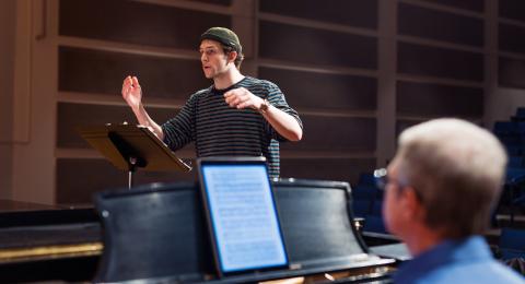 Student conducting